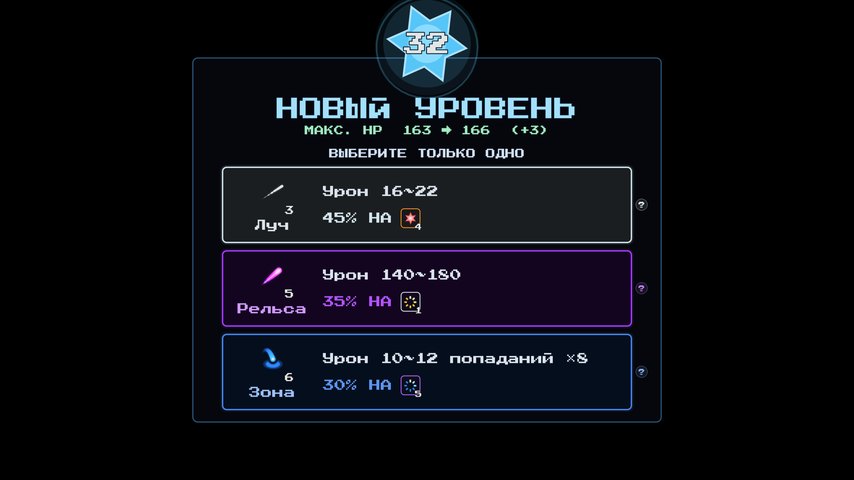 Панель повышения уровня с тремя картами